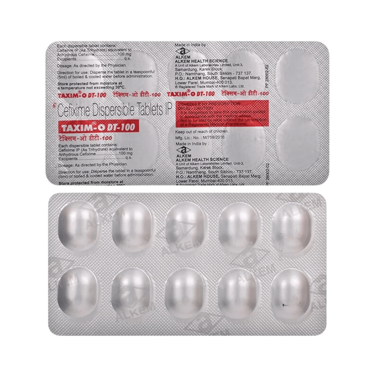 TAXIM-O DT 100MG TABLET