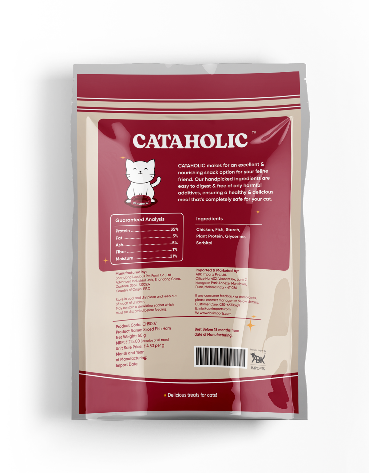 Cataholic Sliced Fish Ham, 50g