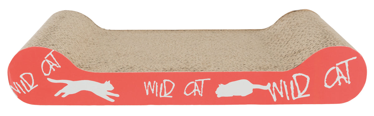 Wild Cat Scratching Cardboard, Orange, 41 × 7 × 24 cm