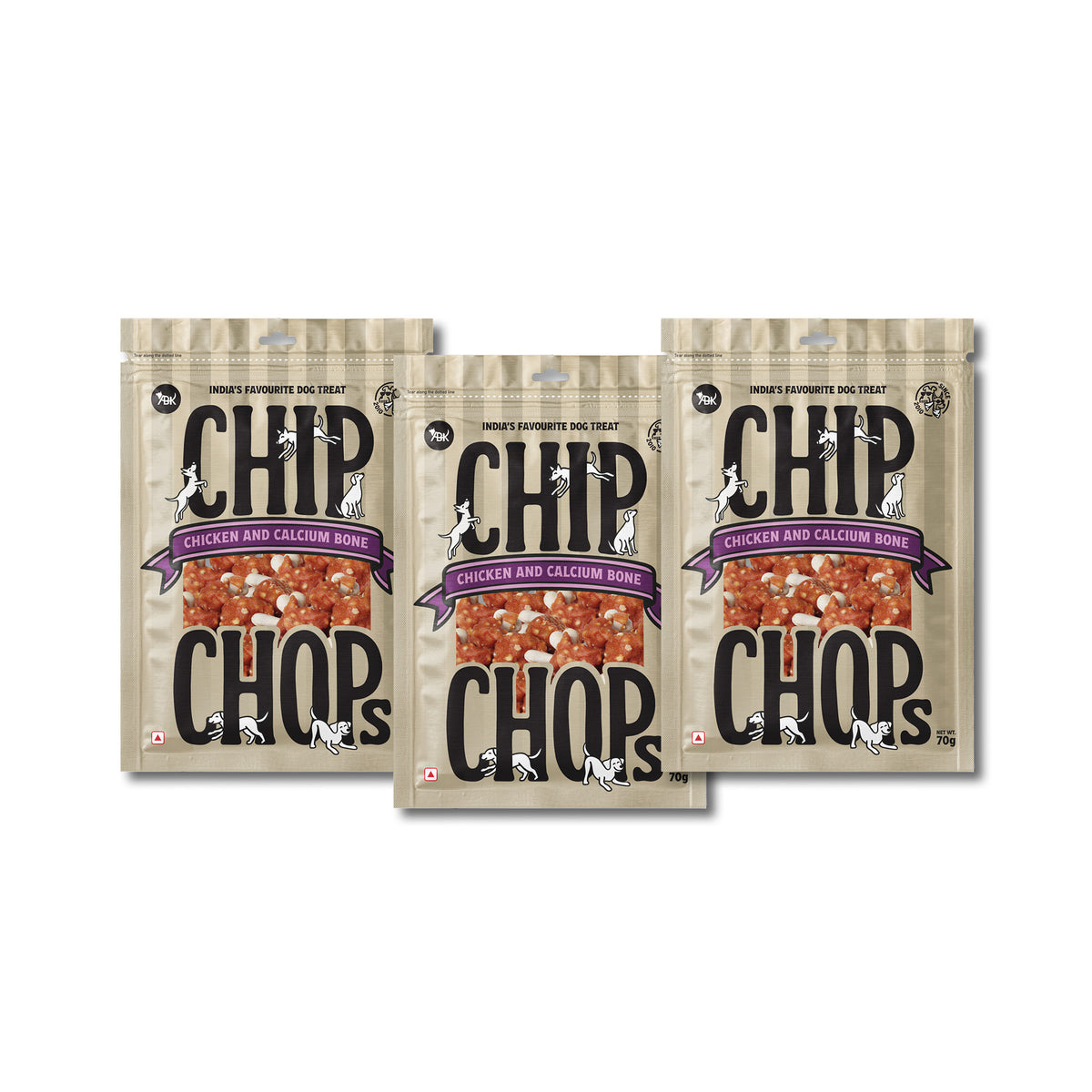 Chip Chops Chicken & Calcium Bone, 70 Gm