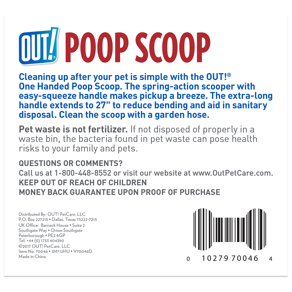 One Handed Dog Poop Scoop, extends upto 27 inch