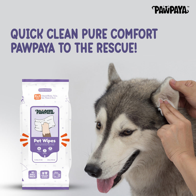 Pawpaya Pet Wipes 40 Pull Pack, 20 x 18 cm