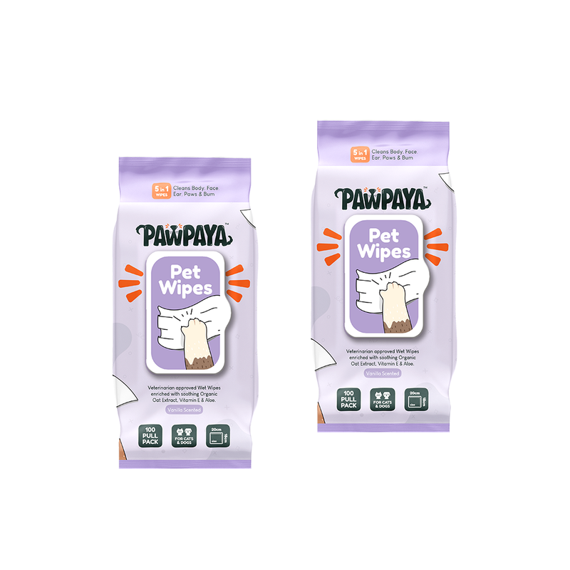 Pawpaya Pet Wipes 100 Pull Pack, 20 x 18 cm