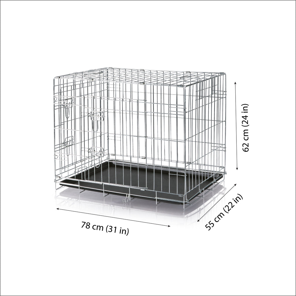 Home Kennel, Wire Mesh with Two Doors, 78L x 55W x 62H cm / 31L x 22W x 24H inch