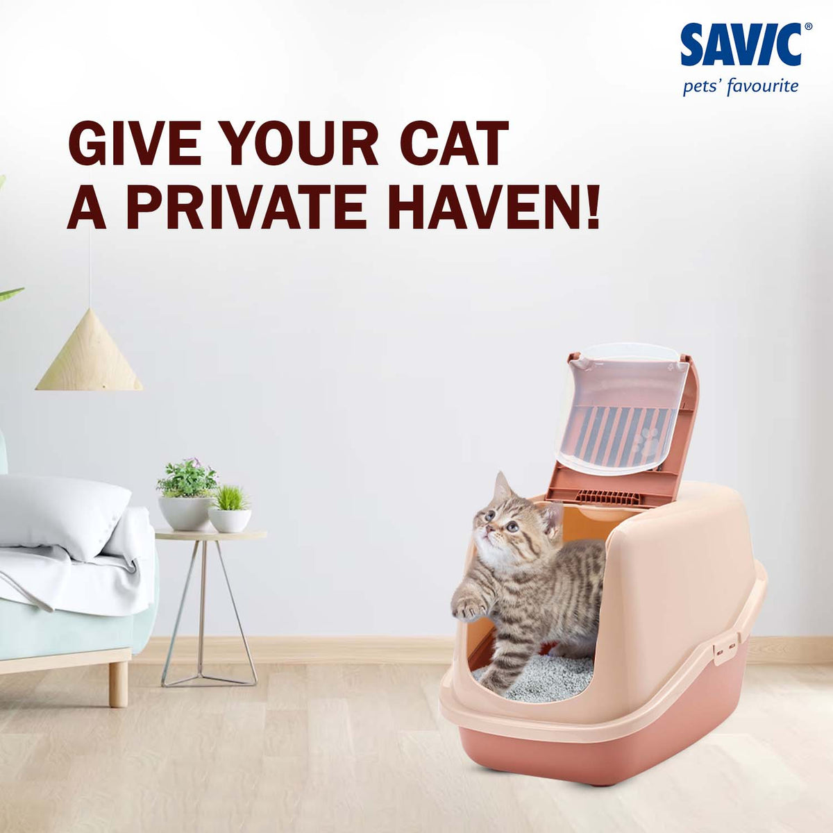 Nestor Cat Toilet Home, 22 x 15 x 15 inch,Tuscan Red New