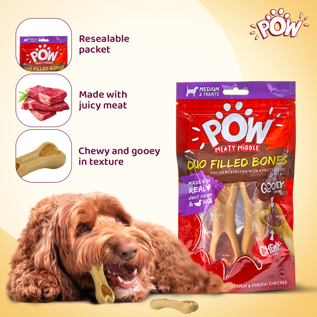Pow Chicken & Duck Filled Bones 2Pk 200G