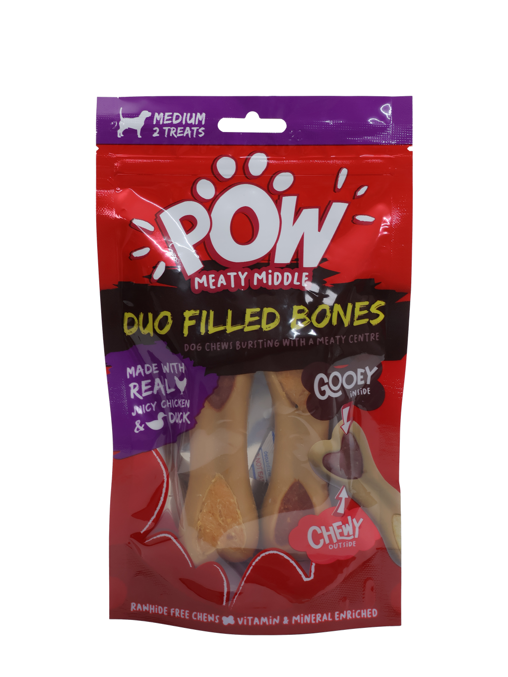 Pow Chicken & Duck Filled Bones 2Pk 200G
