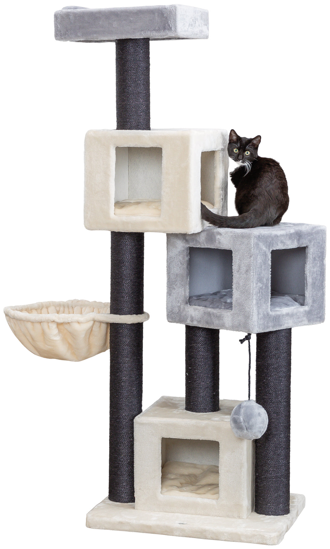 Enzo Scratching tree, 156 cm, cream/grey/black