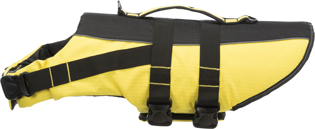 Life Vest for Dogs, Back Length - 45 cm, 45-72 cm, M, Yellow/Black