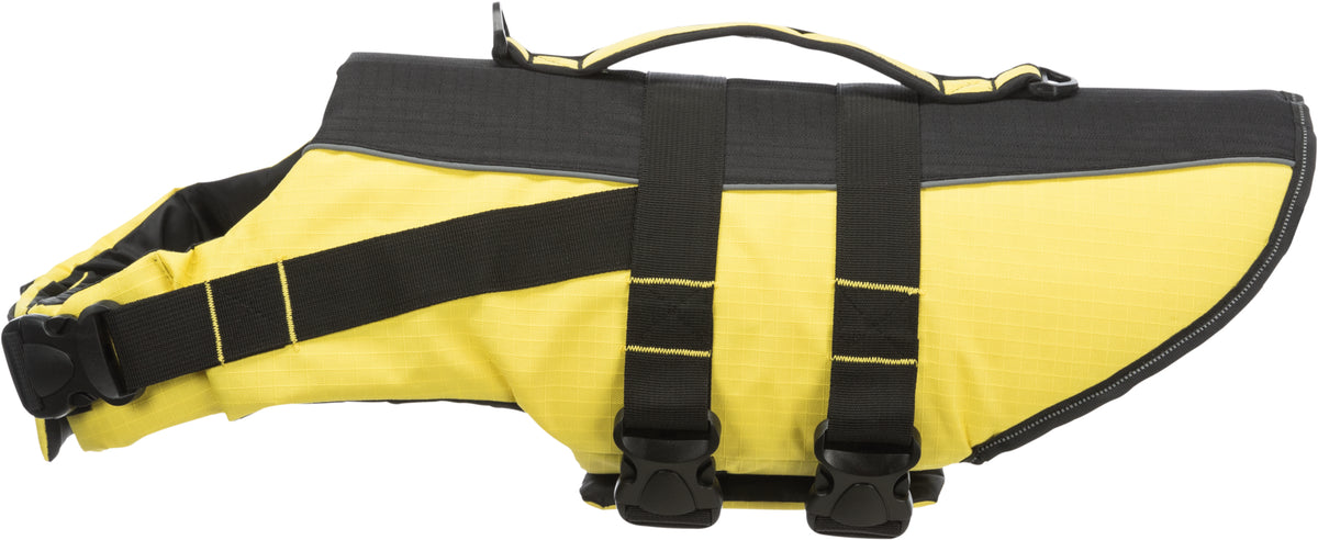 Life Vest for Dogs, Back Length - 45 cm, 45-72 cm, M, Yellow/Black