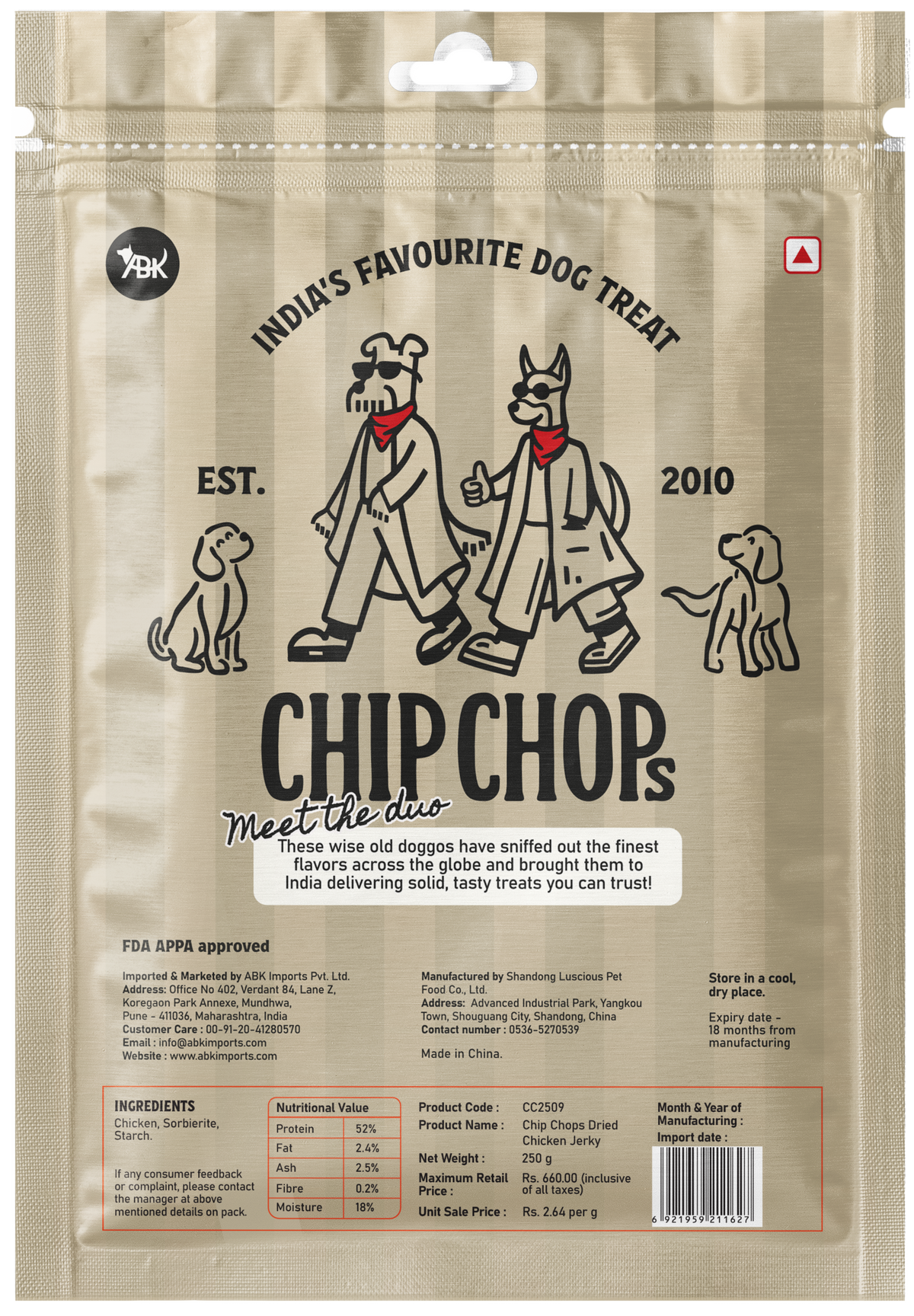 Chip Chops Sun Dried Chicken Jerky