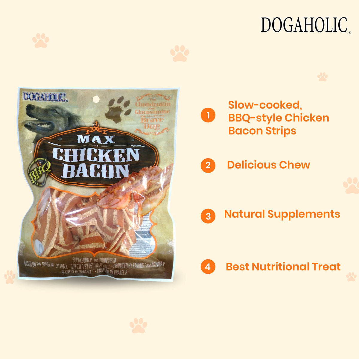 Max Chicken Bacon Strips BBQ, 130 gm