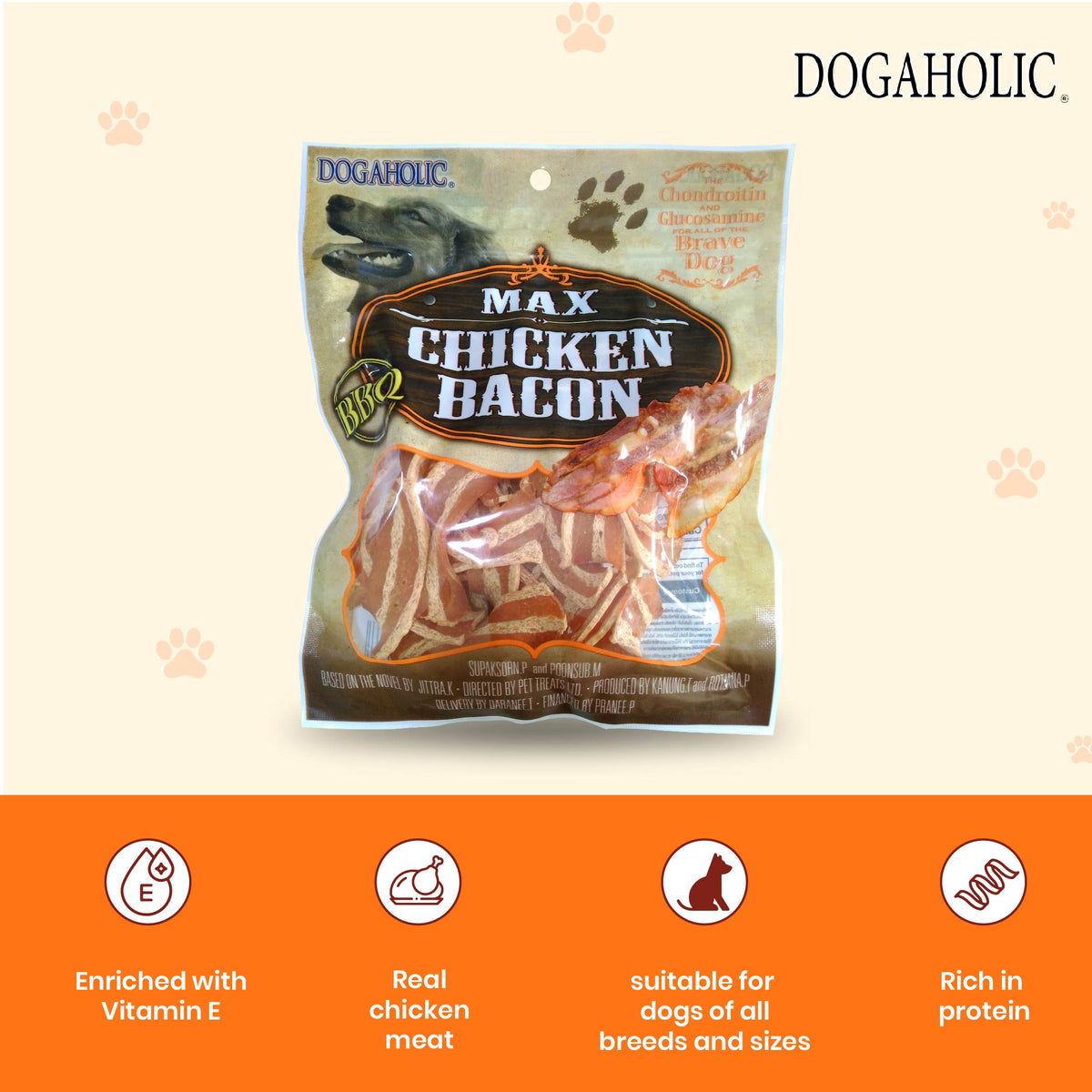 Max Chicken Bacon Strips BBQ, 130 gm