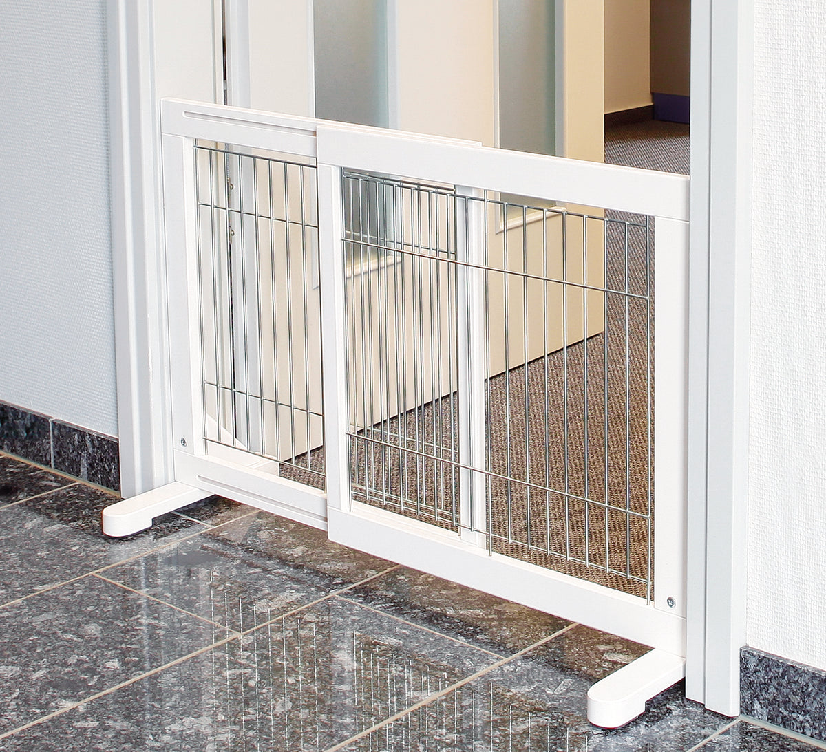 Dog Barrier, Wood, 65-108 × 61 cm, White