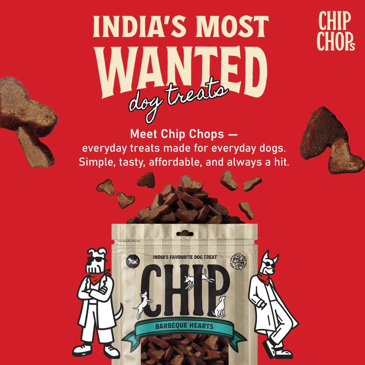 Chip Chops Barbeque Hearts, 70 G