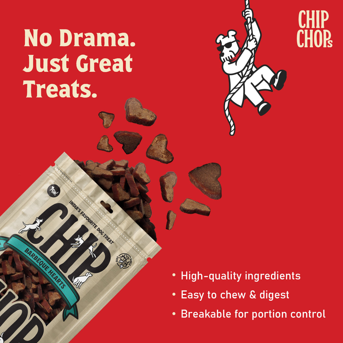 Chip Chops Barbeque Hearts, 70 G