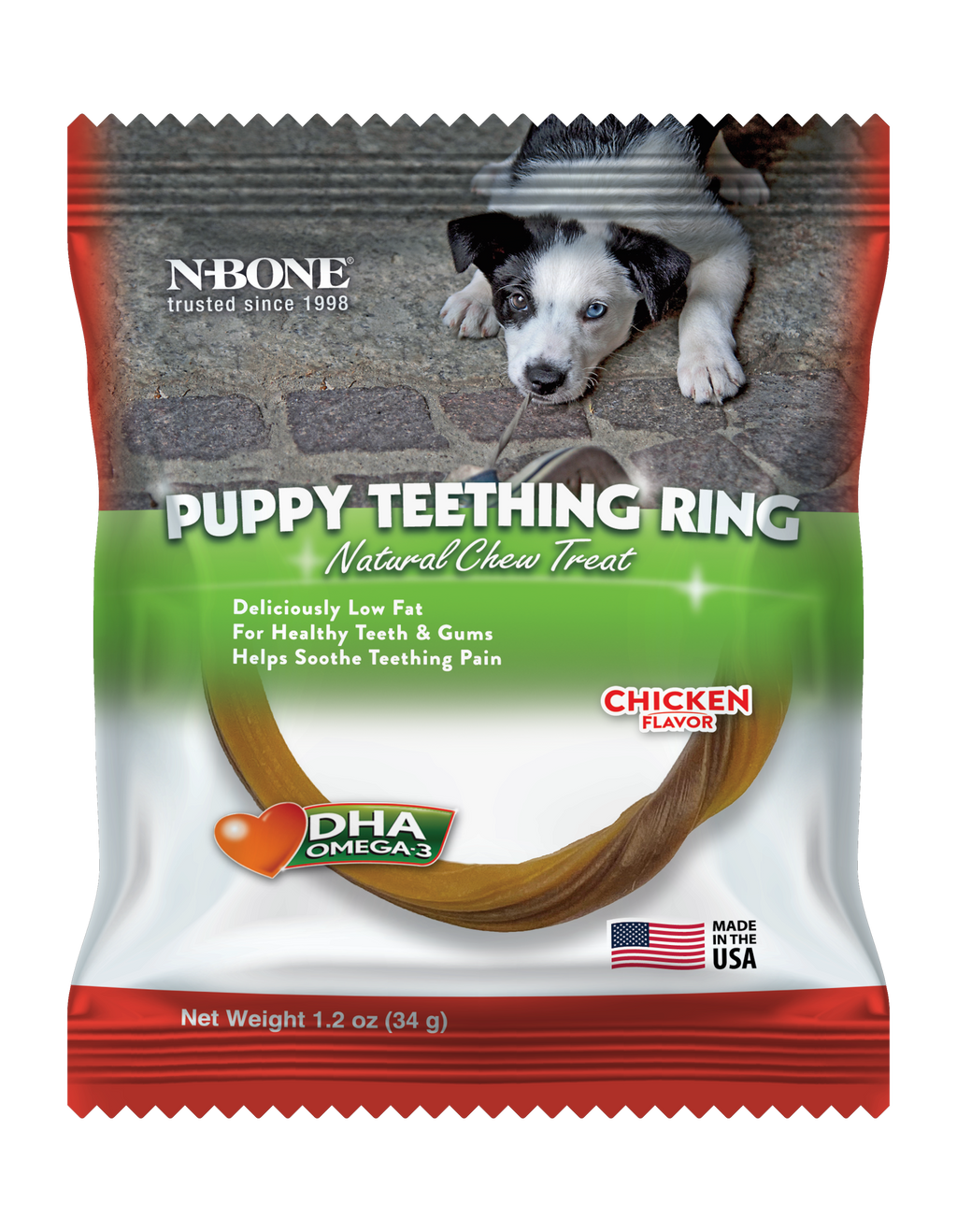 N-Bone Puppy Teething Ring Chicken Flavour, 34 gm
