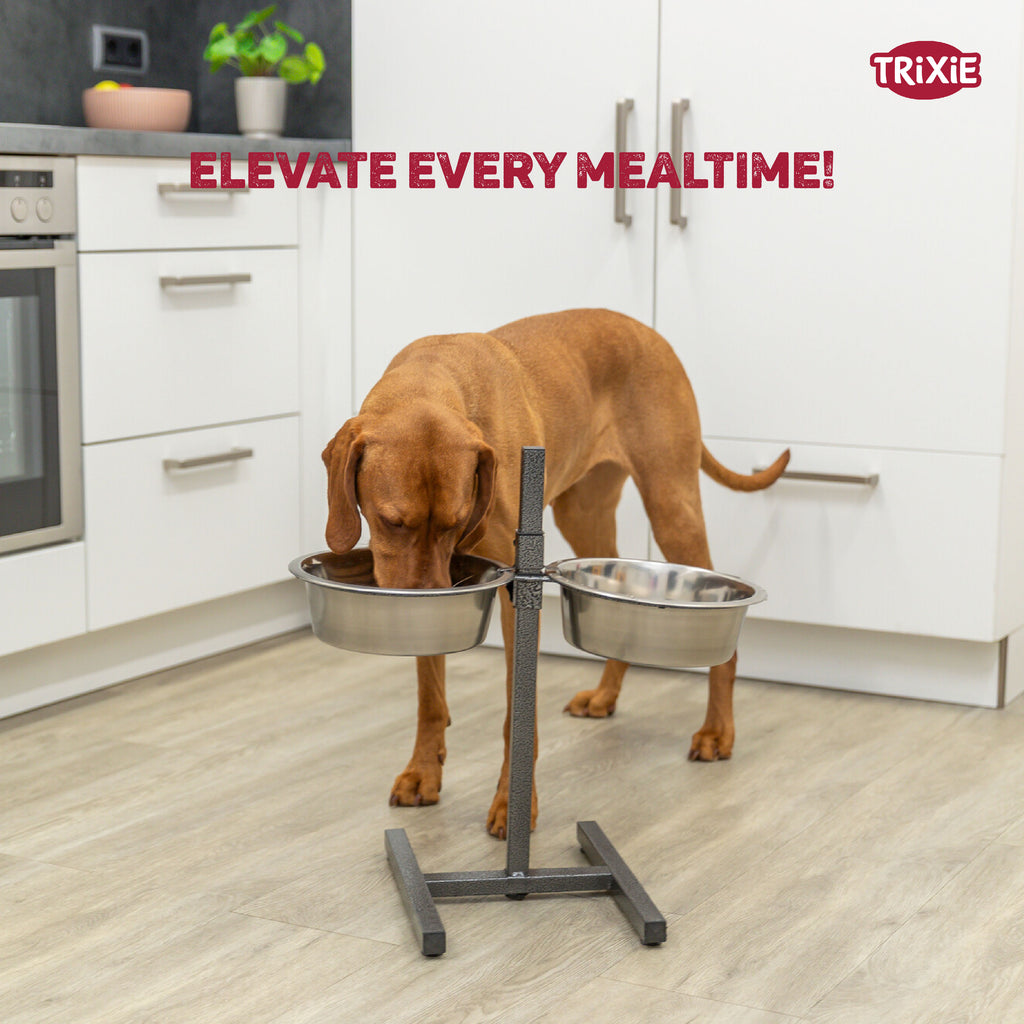 Dog bar, stainless steel/metal, 2 × 2.8 l/ø 24 cm