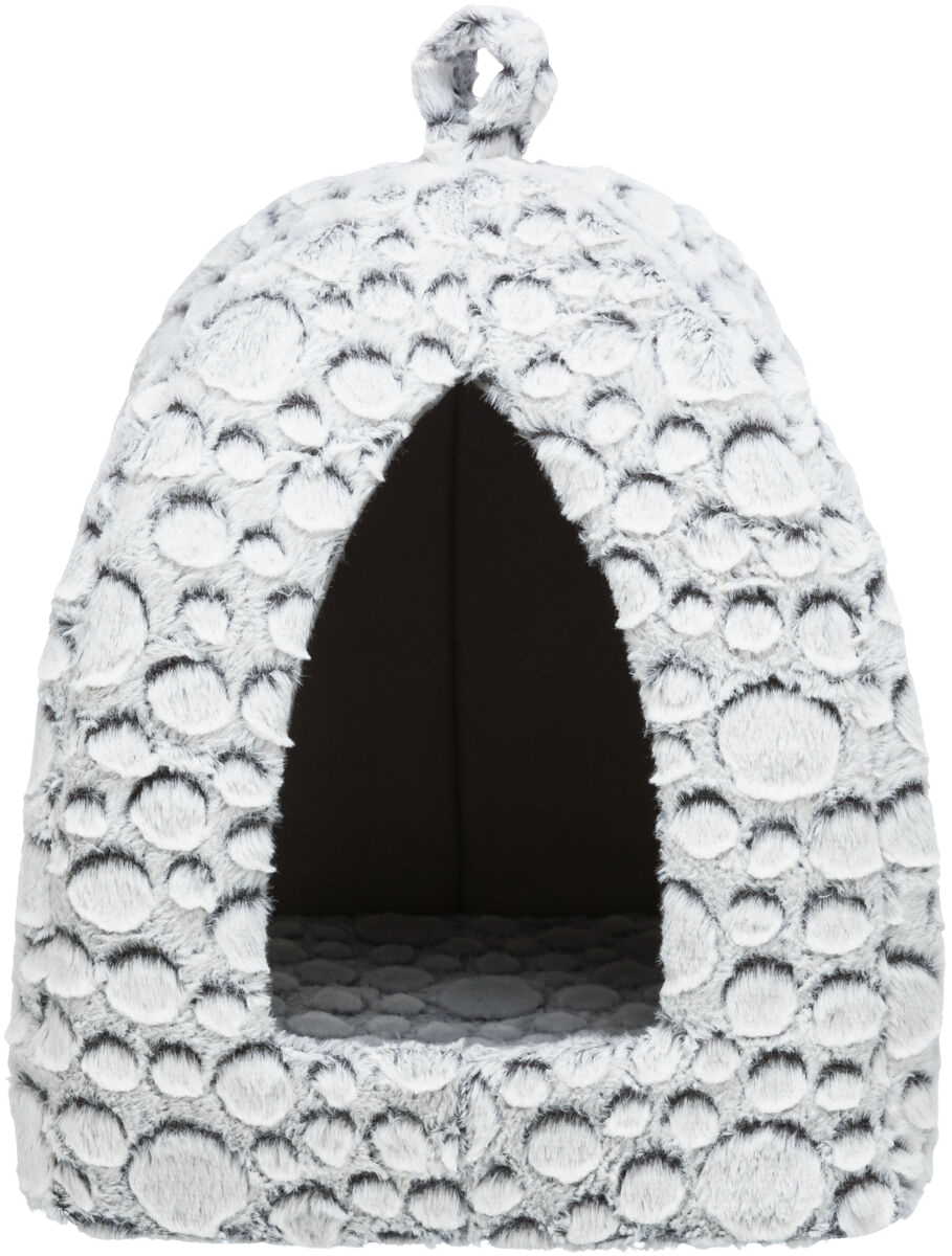 Mila cave, plush, 32 × 42 × 32 cm, white-grey