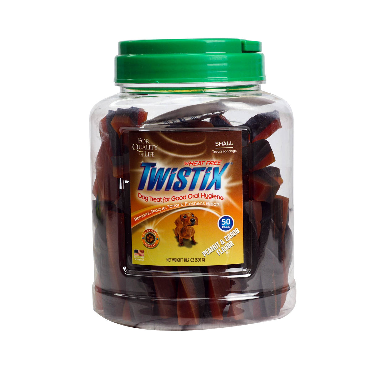 Twistix Canister Peanut & Carob 50 Sticks