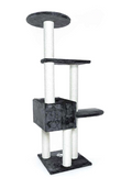 Alicante Scratching Cat Tree, Grey, 43 x 43 x 142 cm