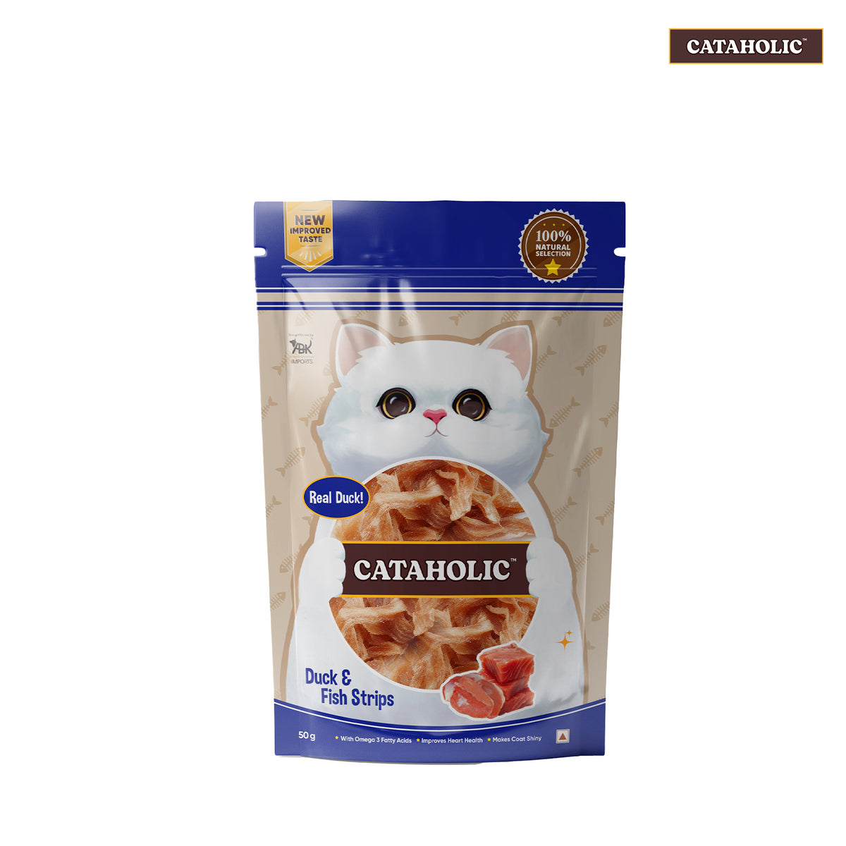 Cataholic Duck and Fish Jerky Strips, 50g
