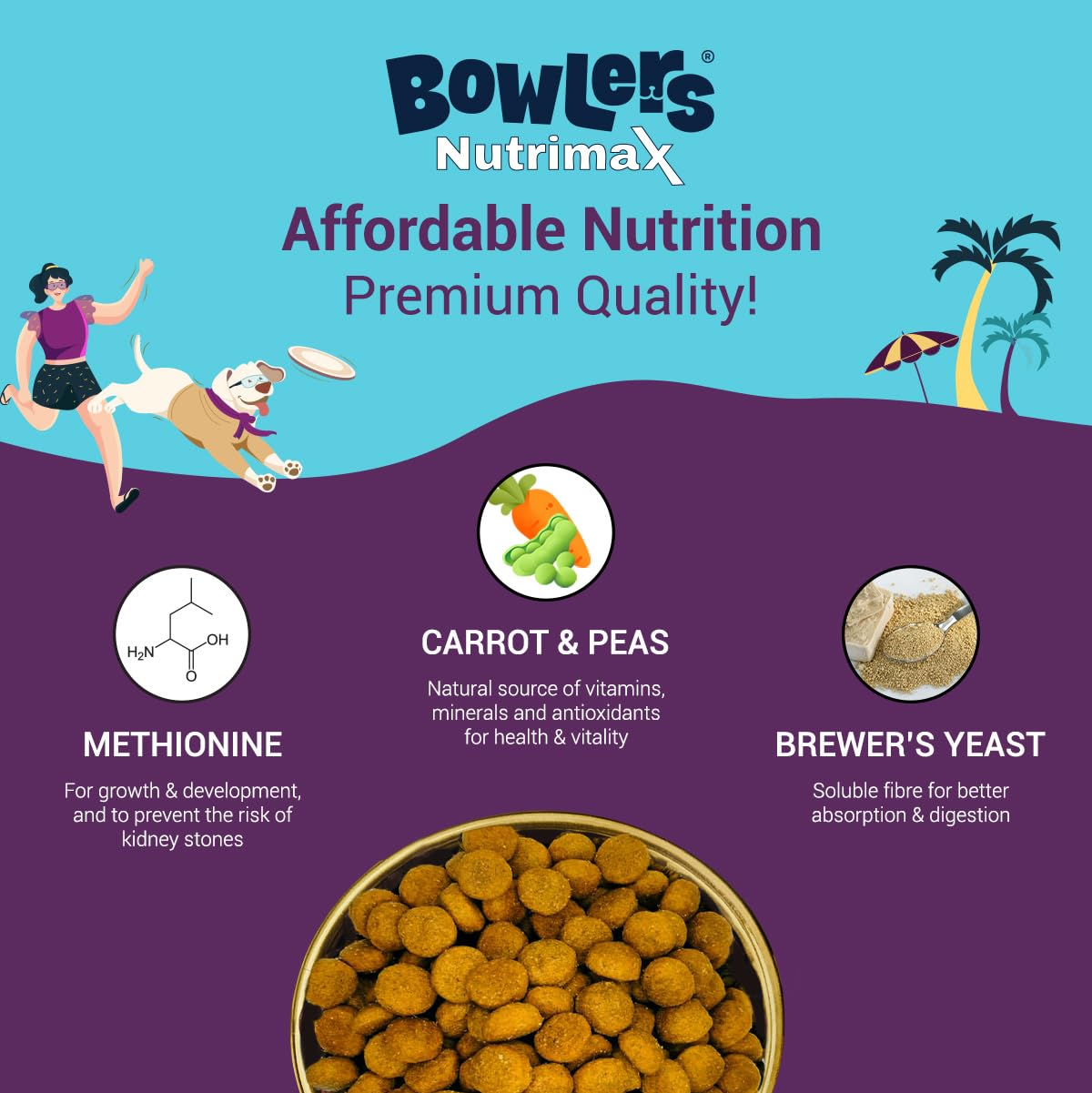 BOWLERS NUTRIMAX ADULT CHIC & VEG DRY FOOD [1.2 KG] - Animeal