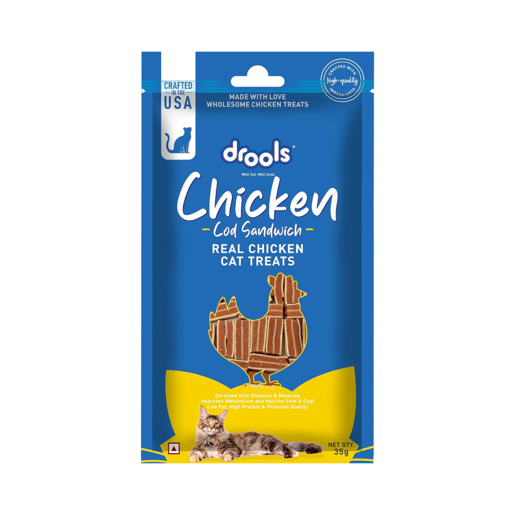 DROOLS CHICKEN COD SANDWICH CAT TREAT - Animeal