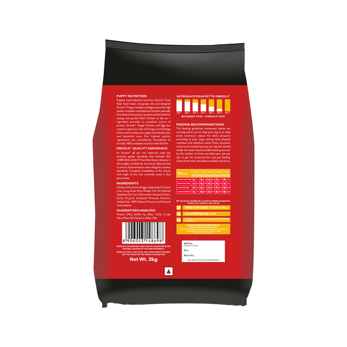 DROOLS PUPPY CHIC & EGG DRY FOOD (M) - Animeal