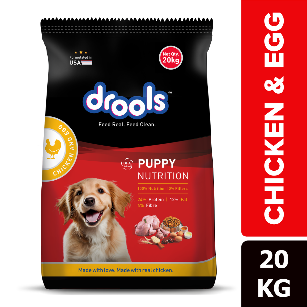 DROOLS PUPPY CHIC & EGG DRY FOOD (XXL) - Animeal