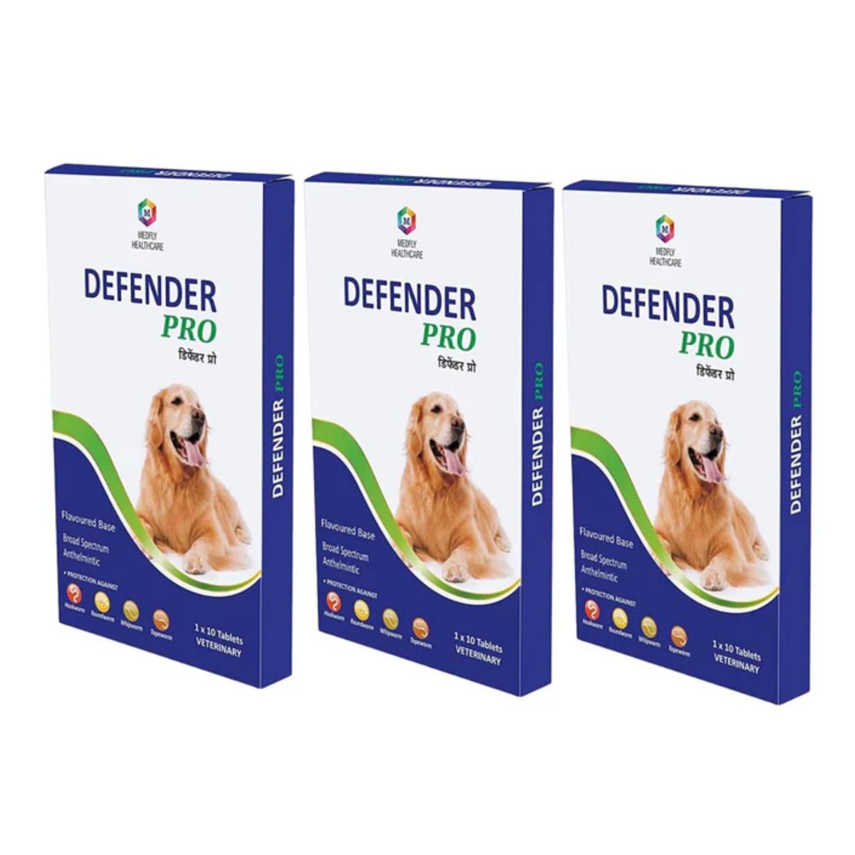 Defender Pro Deworming Tablet for Dogs of All Life Stages (Pack of 3) - Animeal