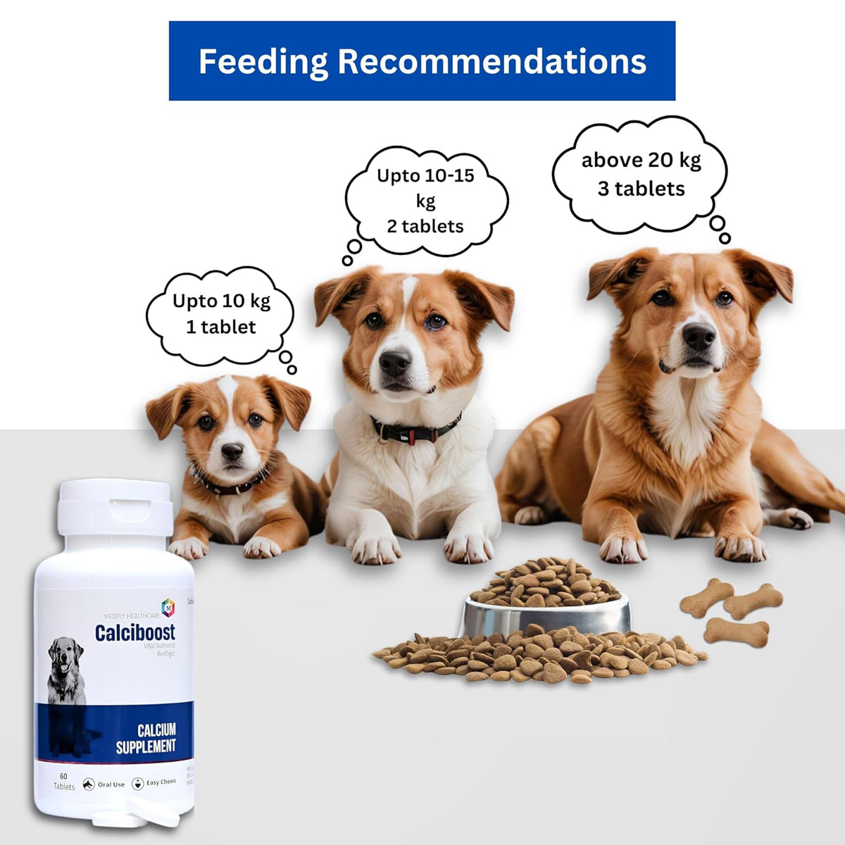 Dog Calcium Tablets – 60 Count - Animeal