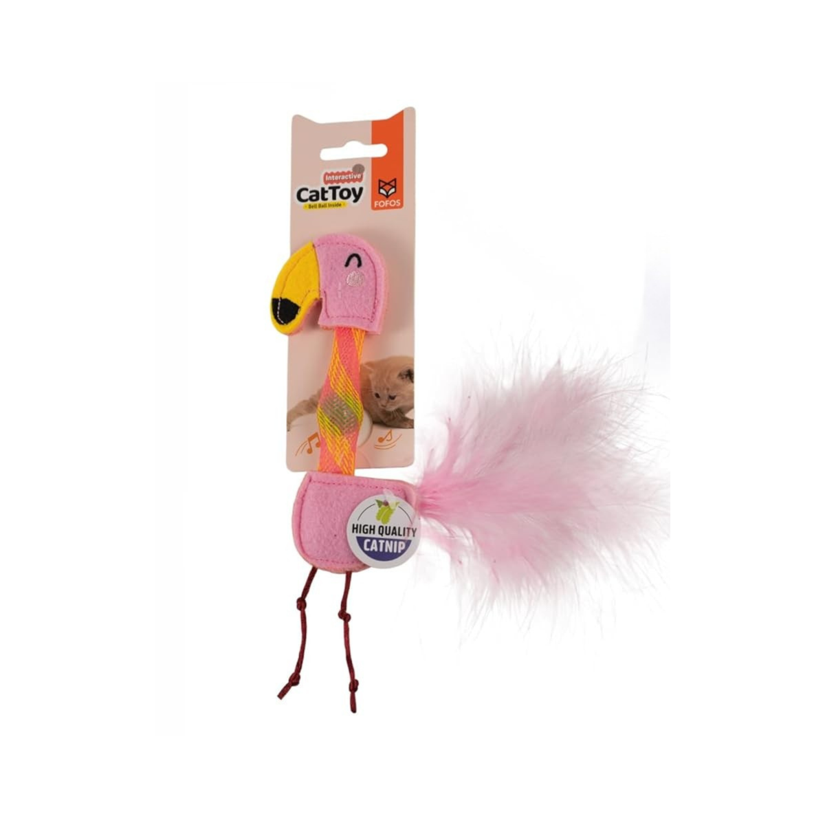 FOFOS CAT FLICK TUBE FLAMINGO TOY - Animeal