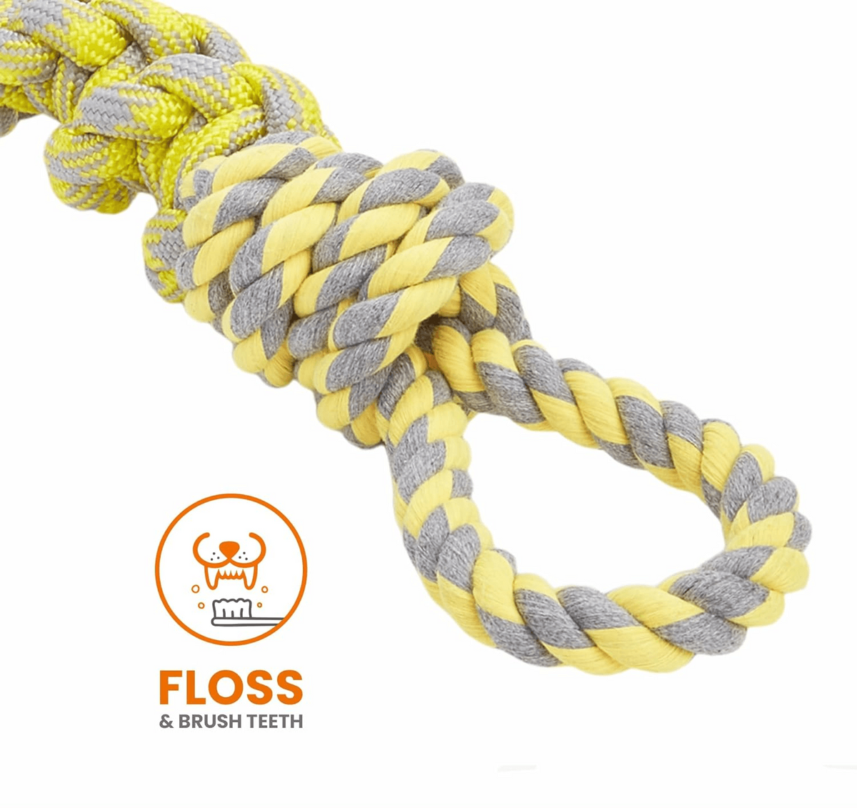 FOFOS FLOSSY ROPE DOG Y/G TOY - Animeal