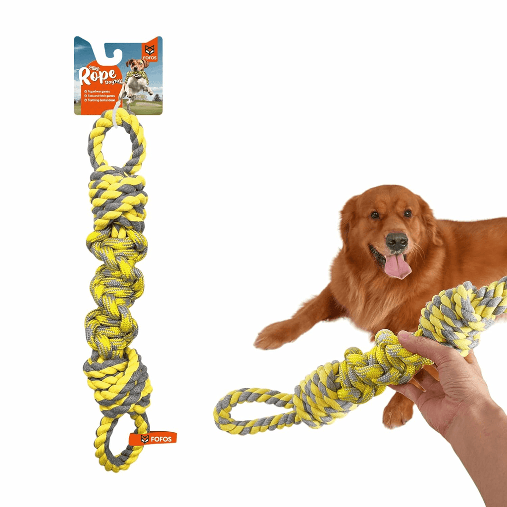 FOFOS FLOSSY ROPE DOG Y/G TOY - Animeal