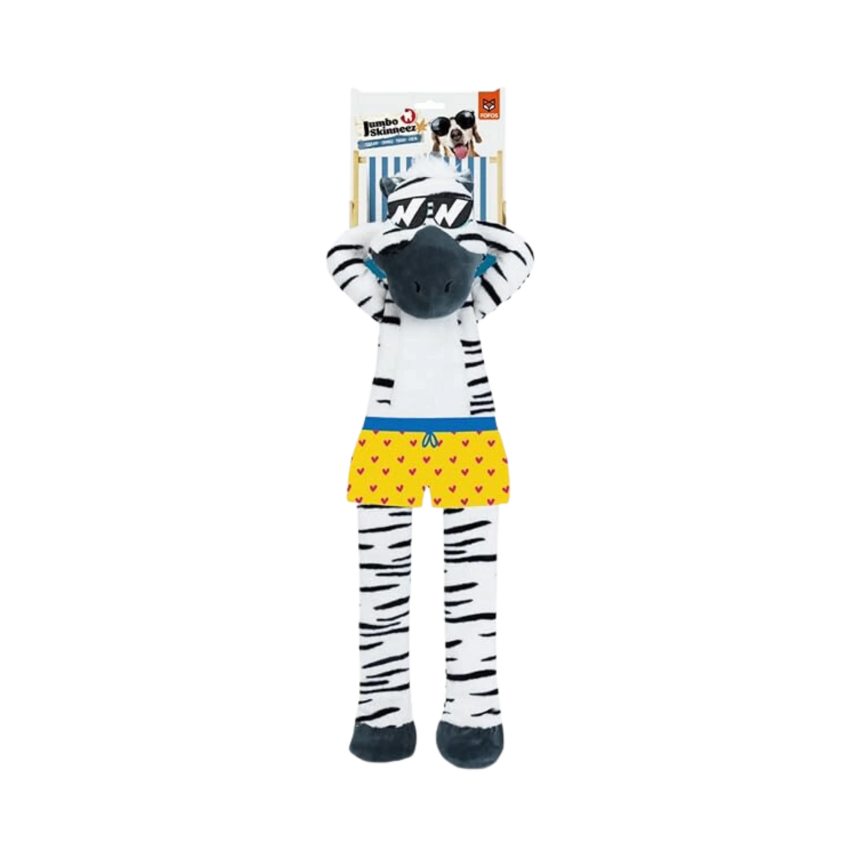 FOFOS SAFARI FLAP ZEBRA DOG TOY (L) - Animeal