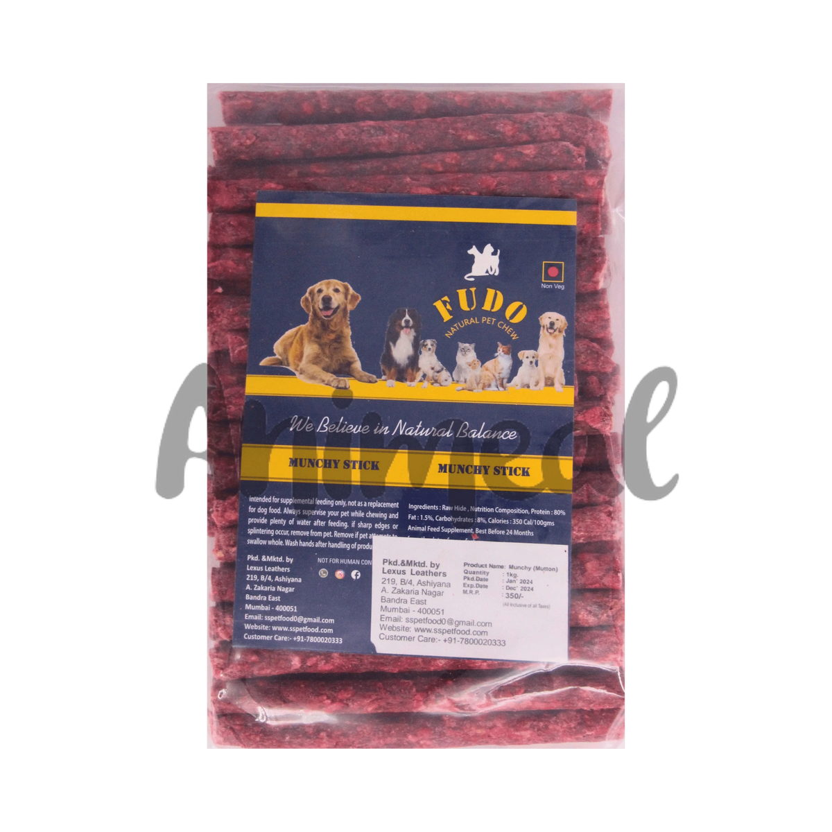 Fudo Munchy Mutton Sticks Dog Chew 1kg