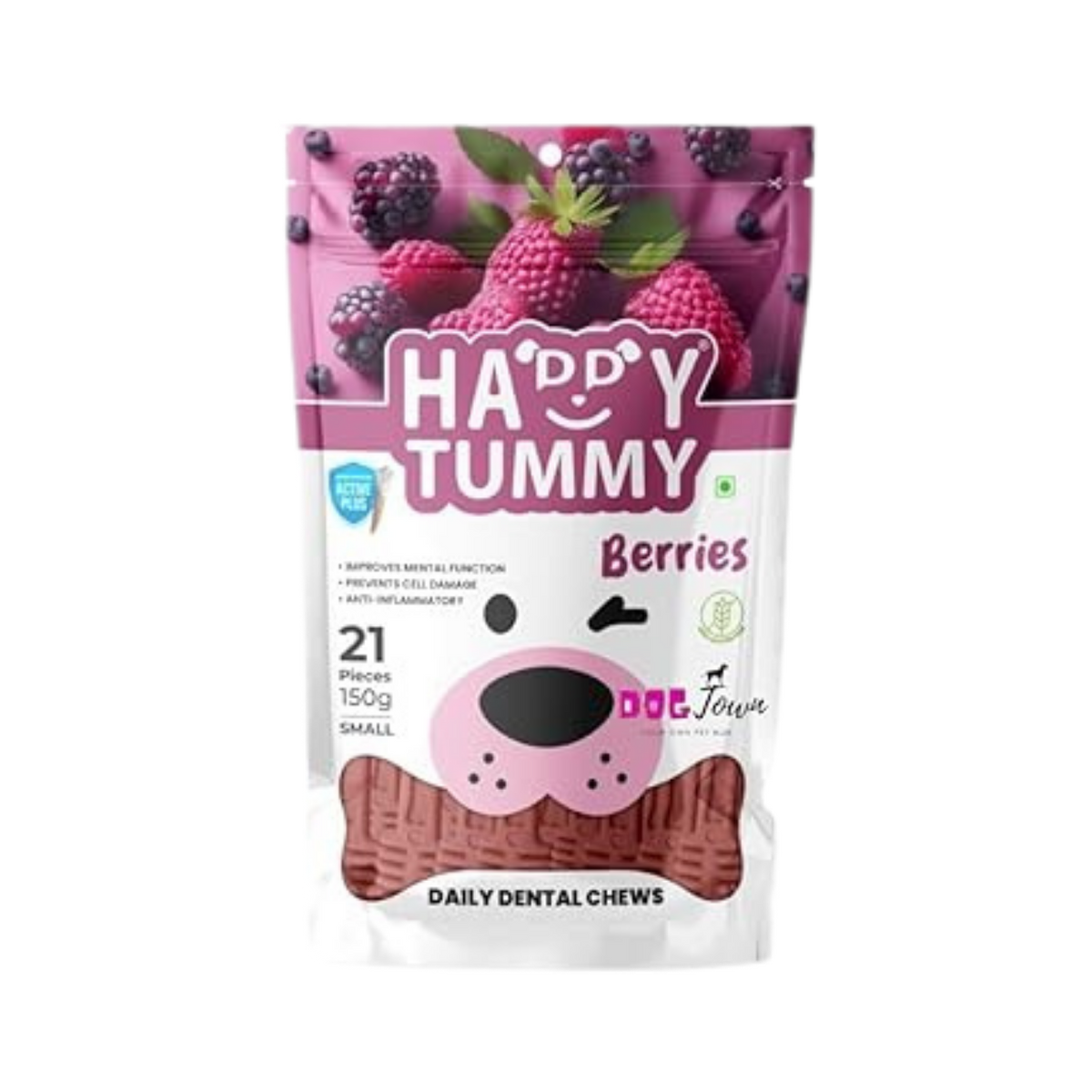 GNAWLERS HAPPY TUMMY DENTAL CHEW BERRIES TREAT (S) - Animeal