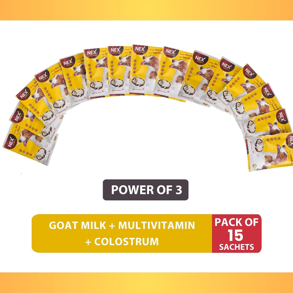 Goat Milk + Multivitamin + Colostrum (Immunity Booster) for Dogs | Pack of 15 Sachets - Animeal