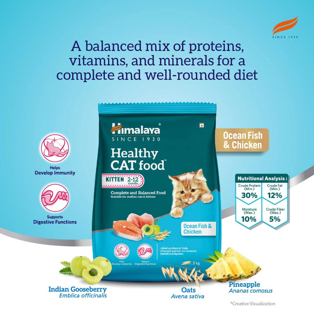 HIMALAYA KITTEN OCEAN FISH & CHIC DRY FOOD [50 GM] - Animeal