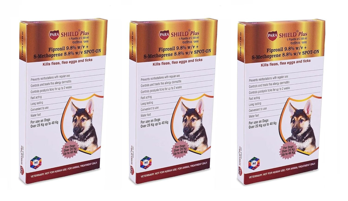Healthcare Parashield Plus Spot On for Dogs (Over 20 Kg Up To 40 Kg) (Pack Of 3) - Animeal