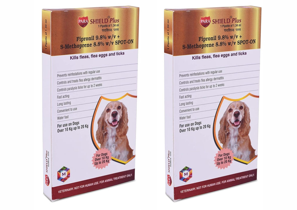 Healthcare Parashield Plus Spot On for Dogs Weighing from 10 to 20 kg (Pack of 2) - Animeal