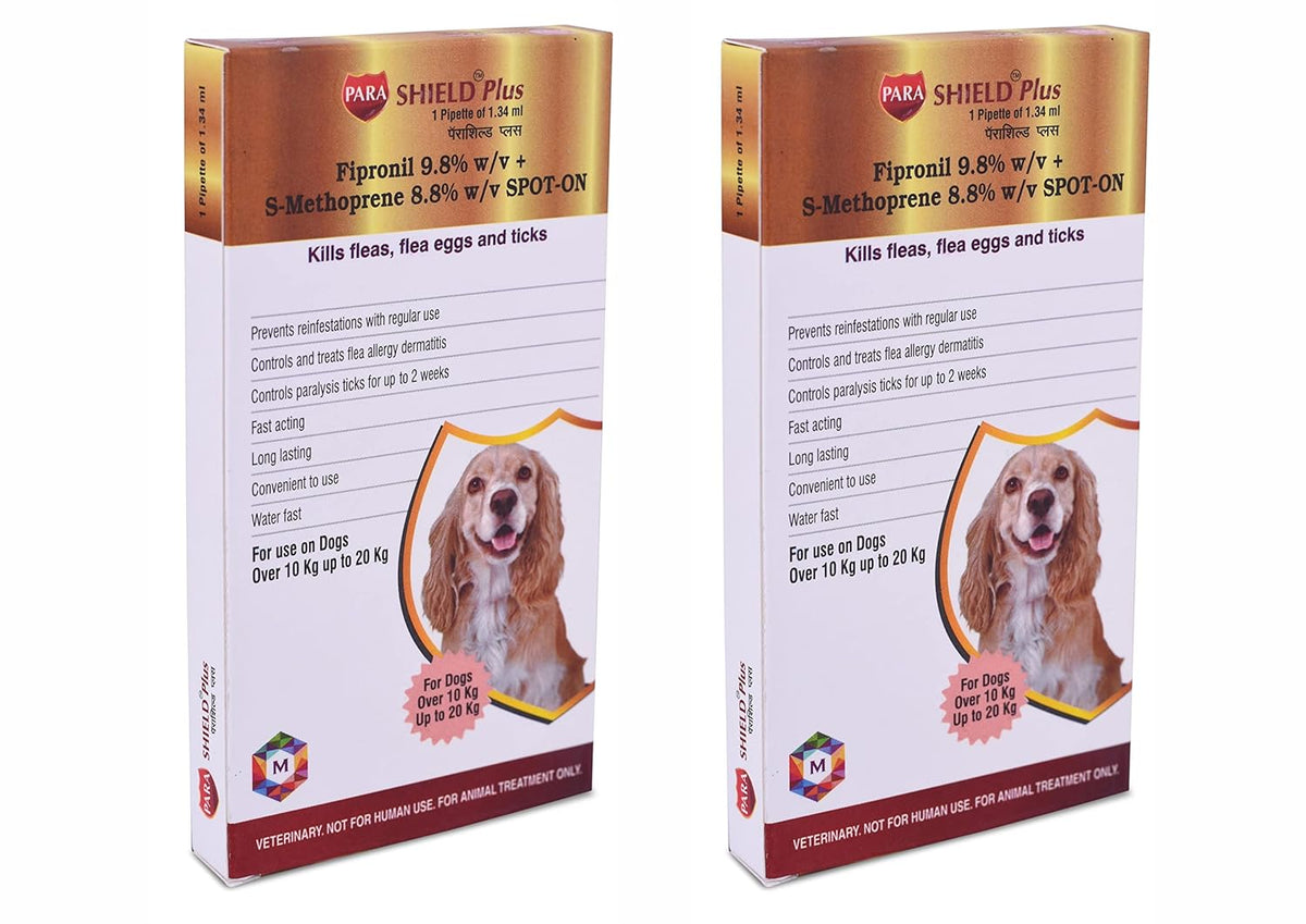 Healthcare Parashield Plus Spot On for Dogs Weighing from 10 to 20 kg (Pack of 2) - Animeal