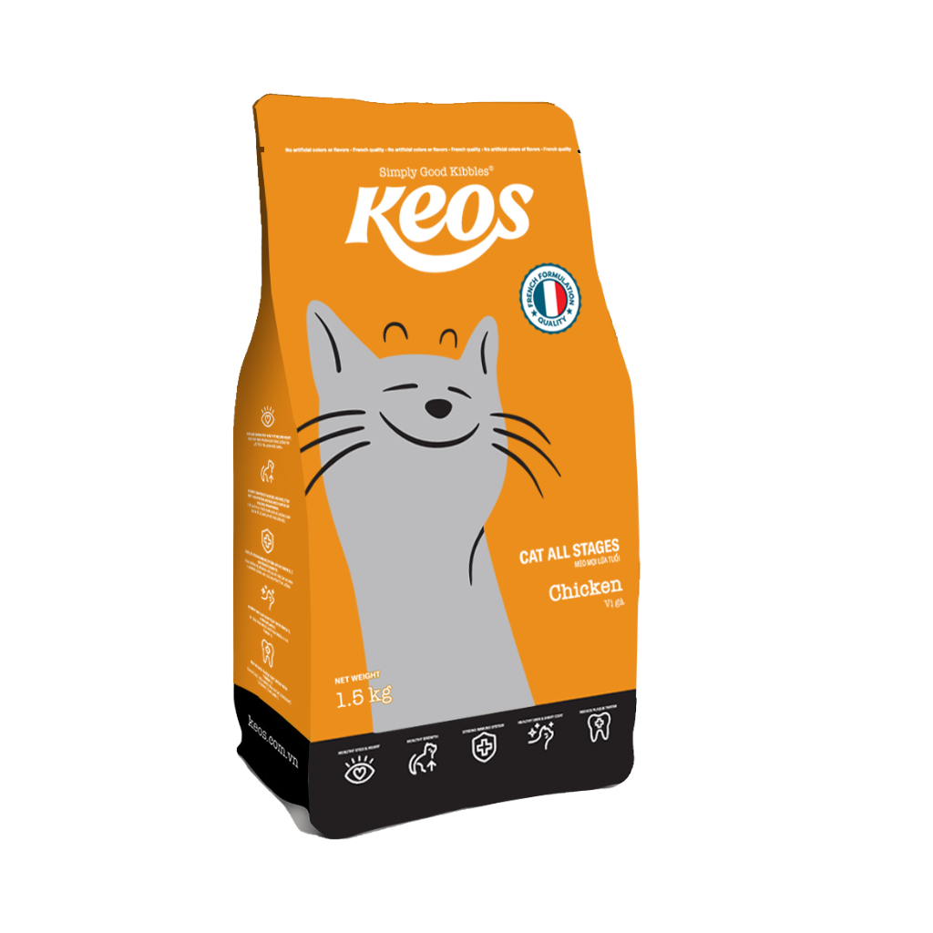 KEOS CAT ALL STAGES CHICKEN DRY FOOD [1.5kg] - Animeal