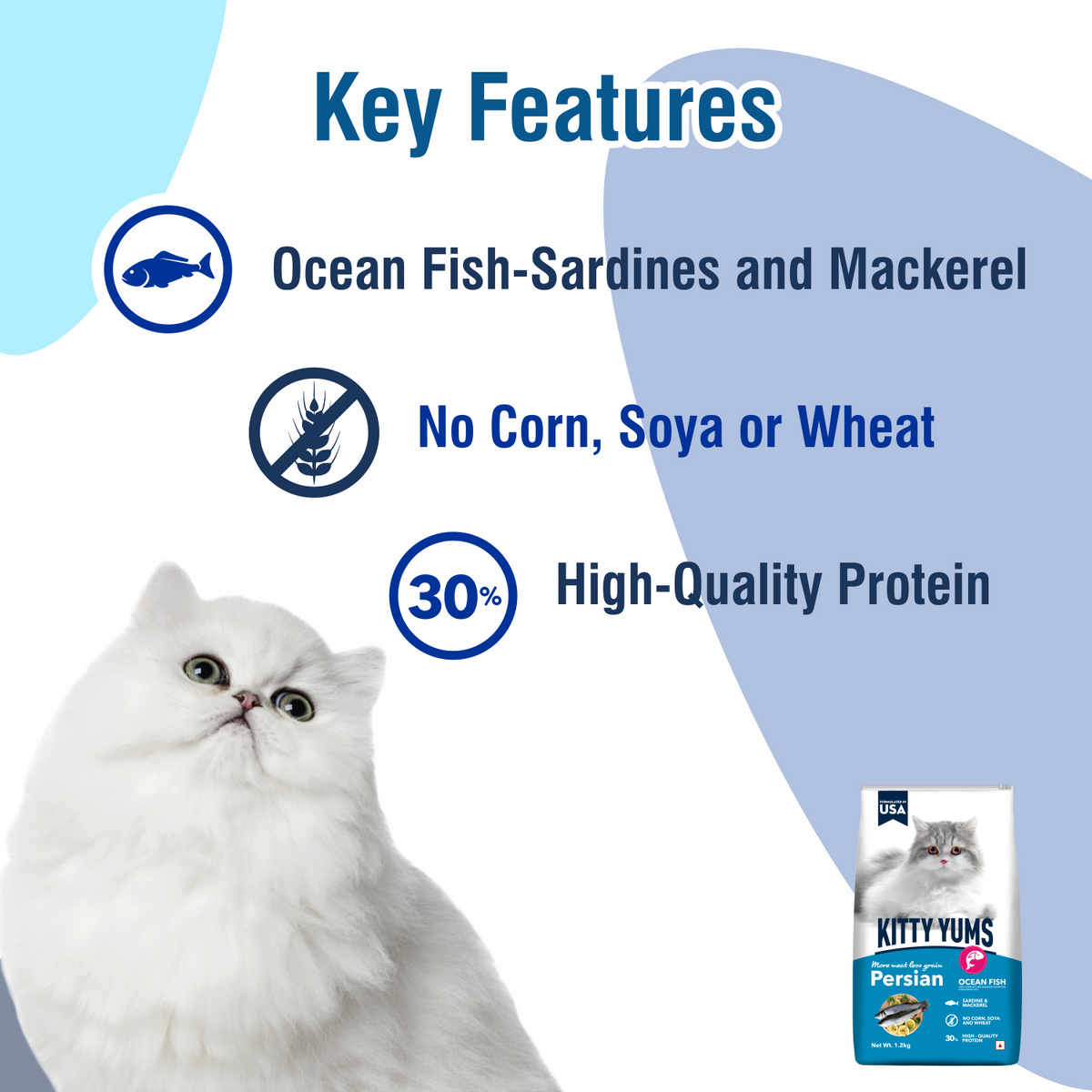 KITTY YUMS PERSIAN CAT DRY FOOD [1.2 KG] - Animeal