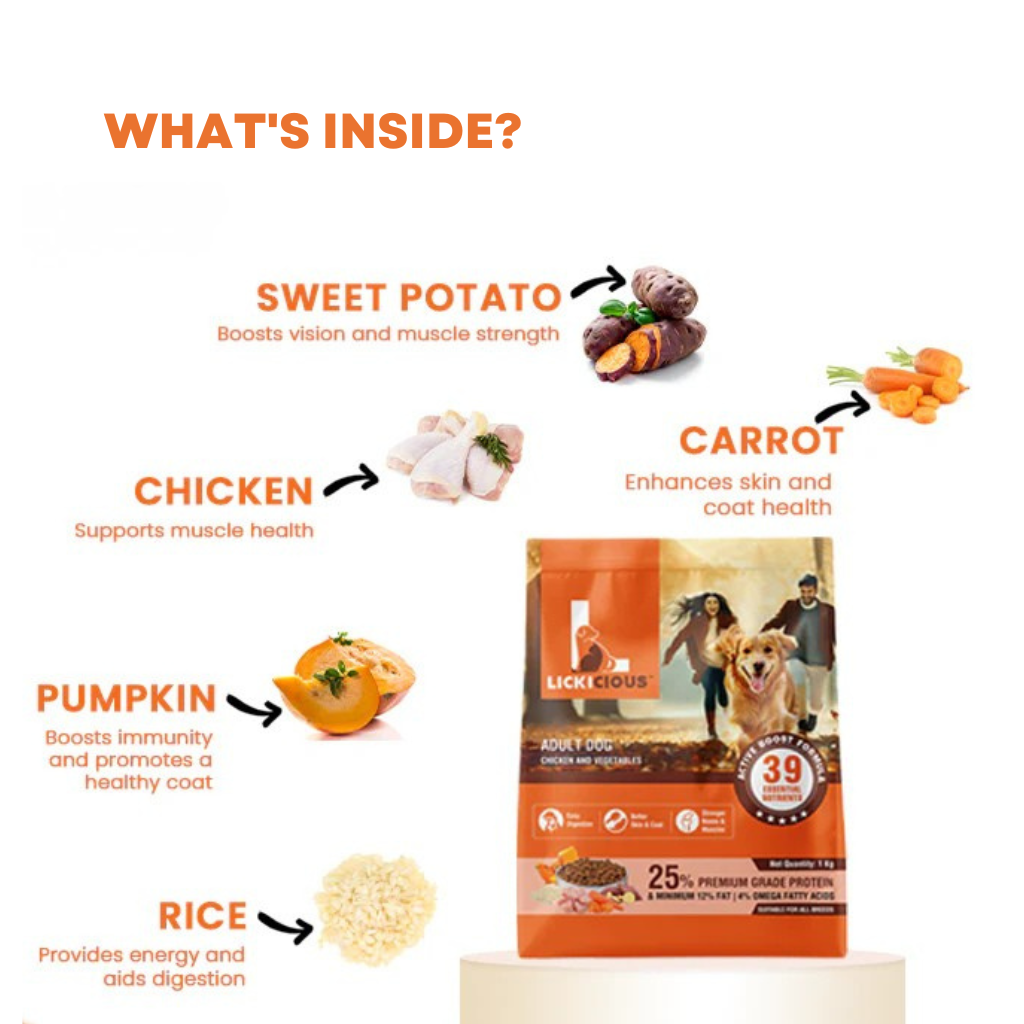 LICKICIOUS ADULT CHIC & VEG DRY FOOD [3 KG]