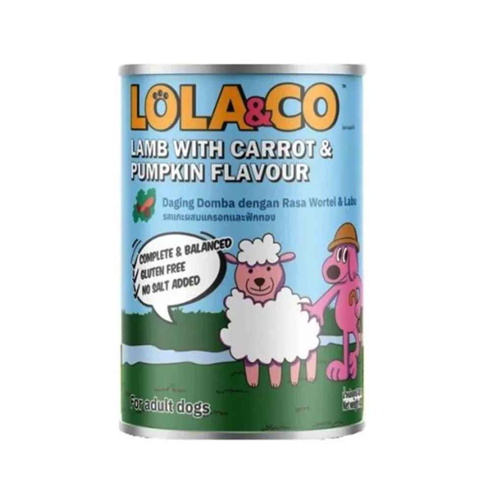 LOLA & CO LAMB WITH CARROT & PUMPKIN FLAVOUR WET DOG FOOD CAN [400 GM] - Animeal