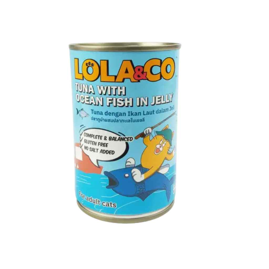 LOLA & CO TUNA WITH OCEAN FISH IN JELLY WET CAT FOOD CAN [400 GM] - Animeal