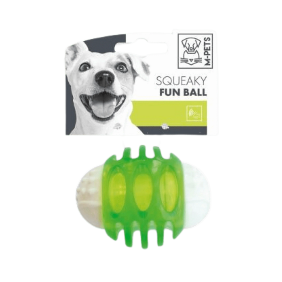 M-PETS SQUEAKY FUN BALL GREEN
