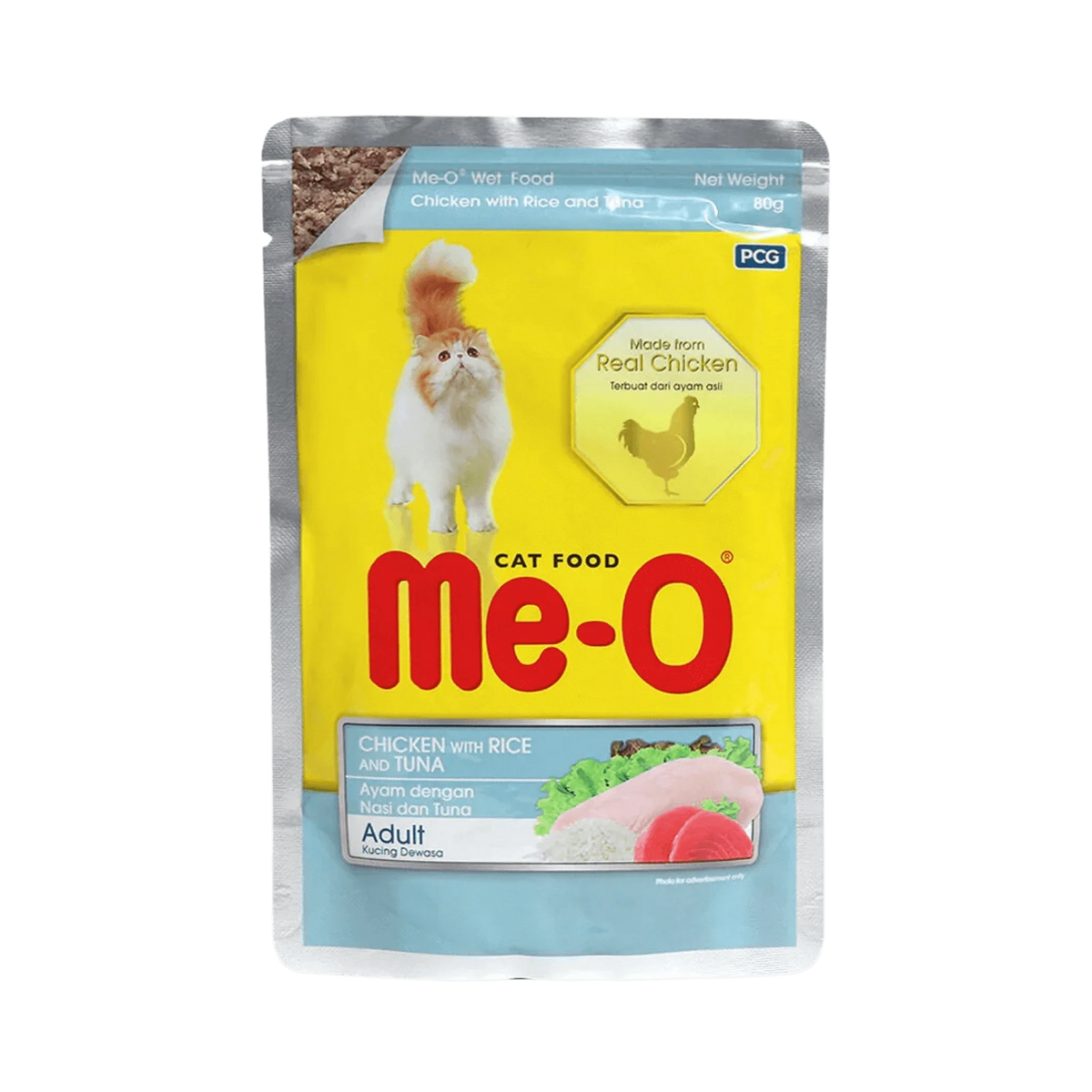 ME-O JELLY ADULT CHIC WT RICE & TUNA [80 GM] - Animeal